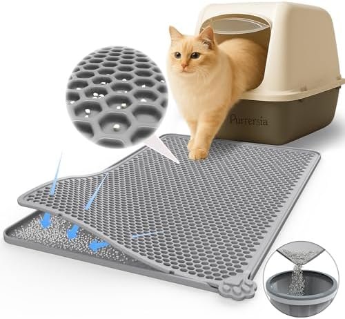 Food-grade silicone cat litter mat with double-layer honeycomb design - Main view