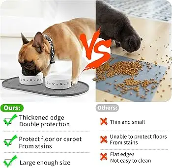 Large Silicone Pet Mat for Food and Water Bowls
