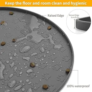Grey Silicone Pet Food Mat High Lip Edge ODM China
