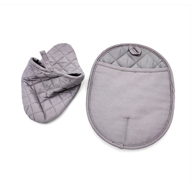 Cotton Quilted Oven Mitt with Silicone Grip OEM