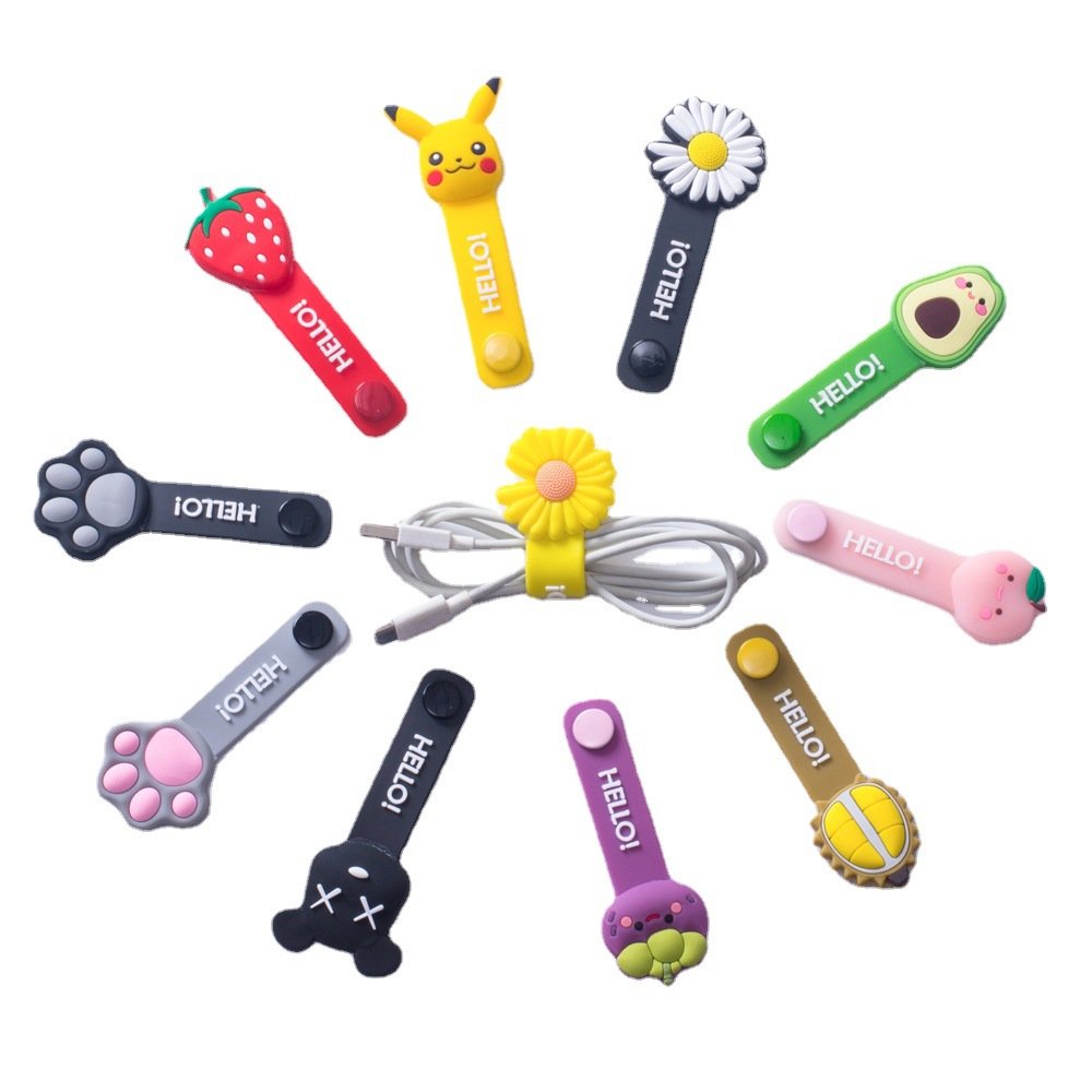 PVC cartoon wire winder earphone cord organizer bulk order factory