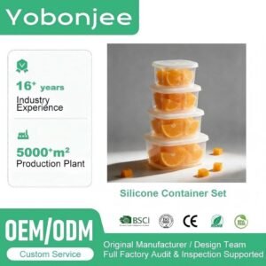 Stackable Airtight Silicone Food Storage Containers (4-Piece Set) | Vacuum Preservation | OEM/ODM Wholesale - Yobonjee