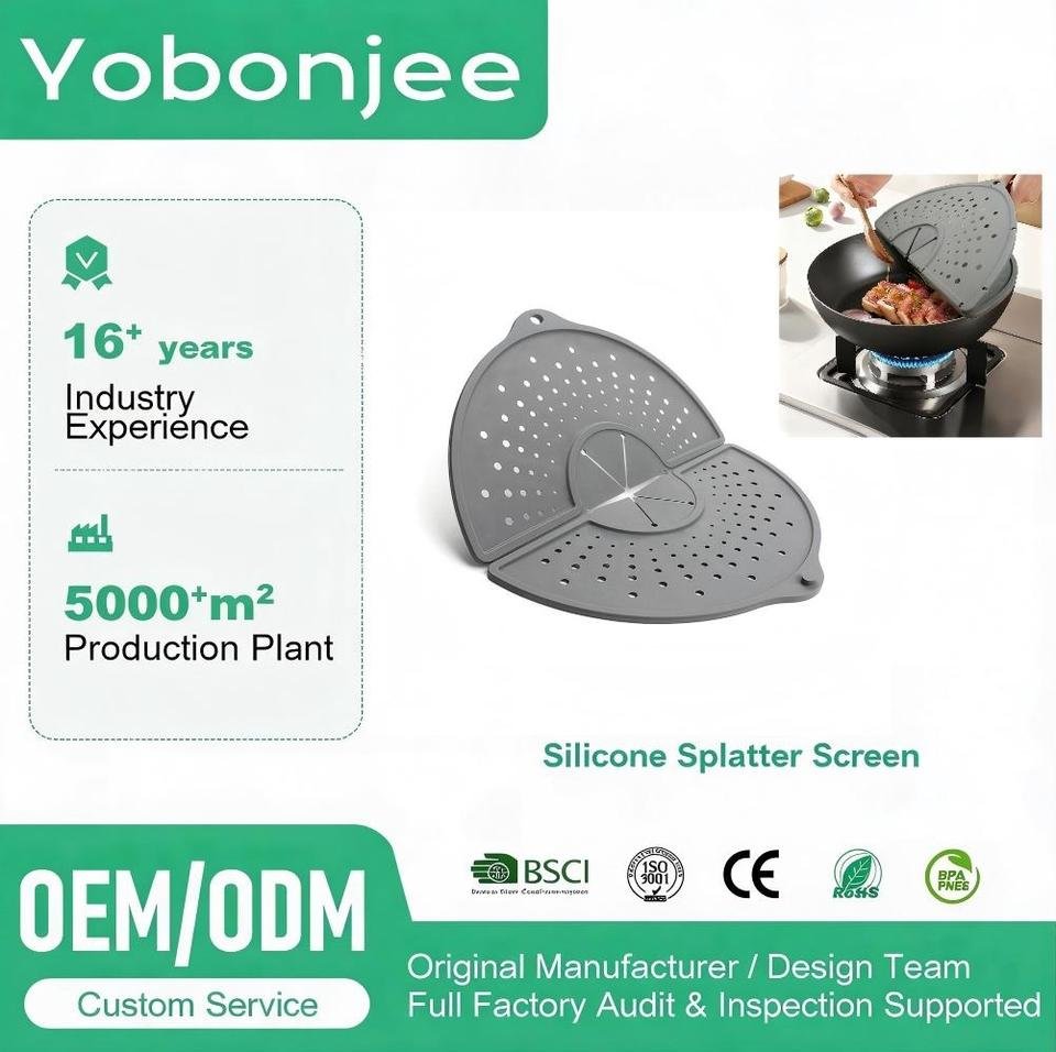 Foldable Silicone Oil Splatter Screen OEM Manufacturer Yobonjee