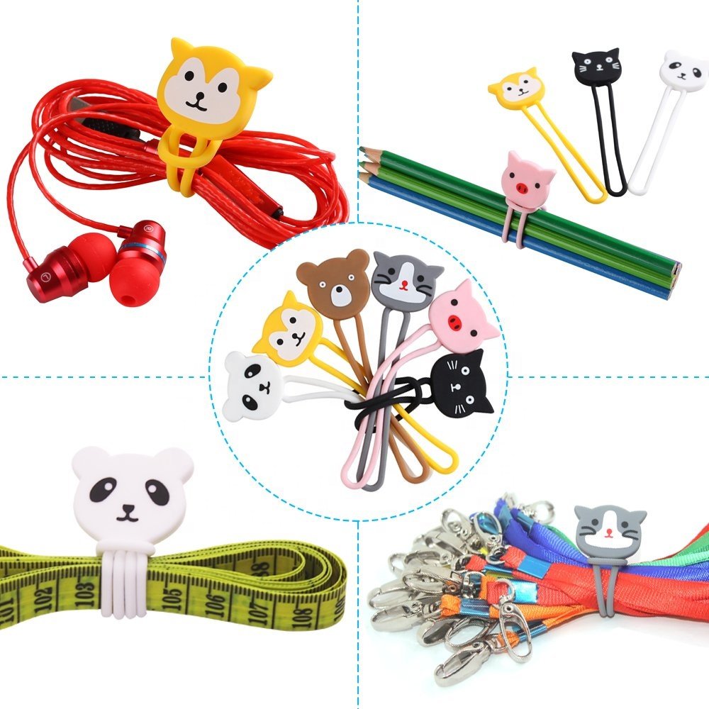 Colorful silicone animal cable cord organizer private label wholesale